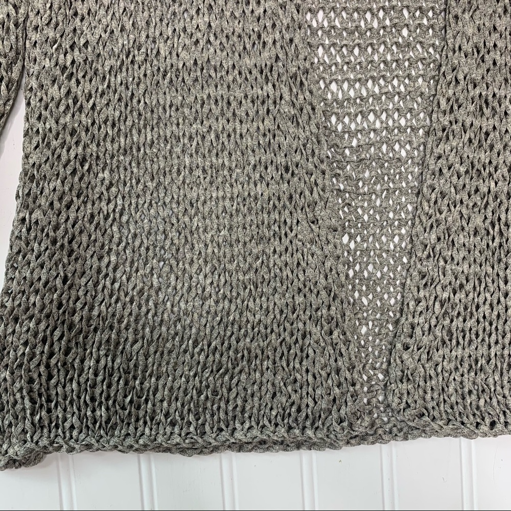 Eileen Fisher Gray Open Front Knit Cardigan - Picture 4 of 13